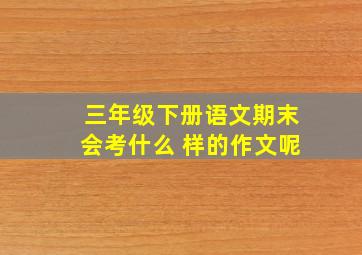 三年级下册语文期末会考什么 样的作文呢